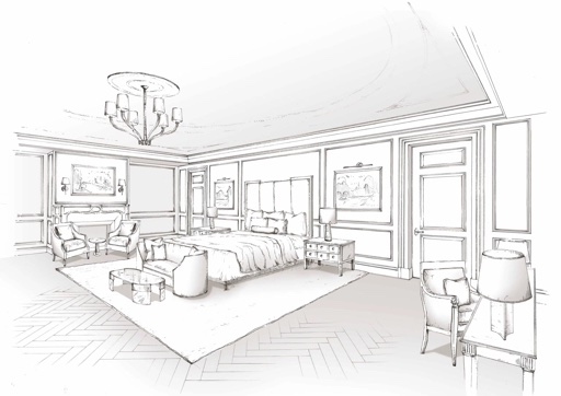 Hand-drawn room sketch