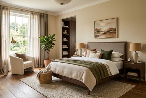 Furnished bedroom redesign